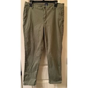Gap Olive Green Relaxed Girlfriend Chino Pants 10 - Utility Military Stretch